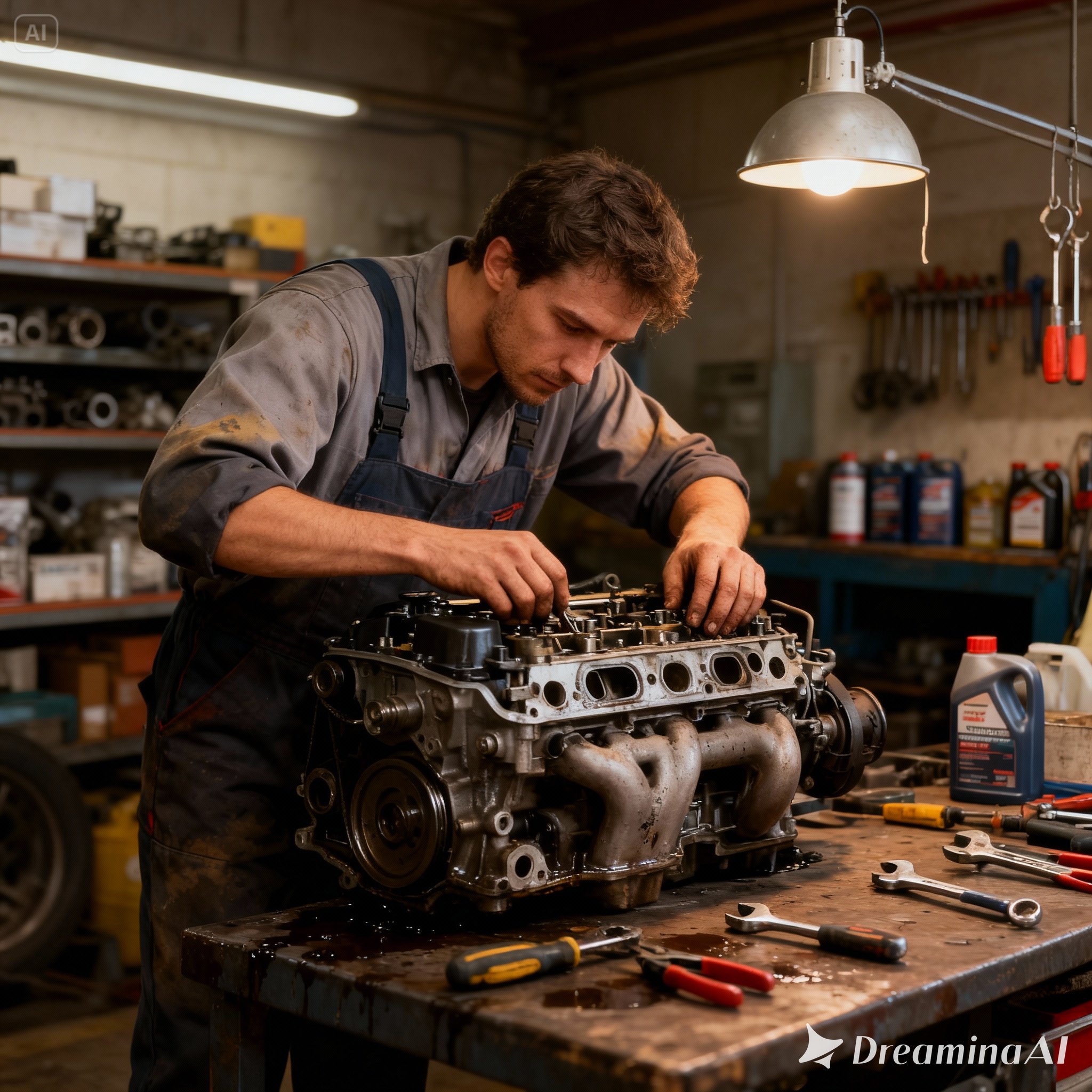 Mécanicien au travail